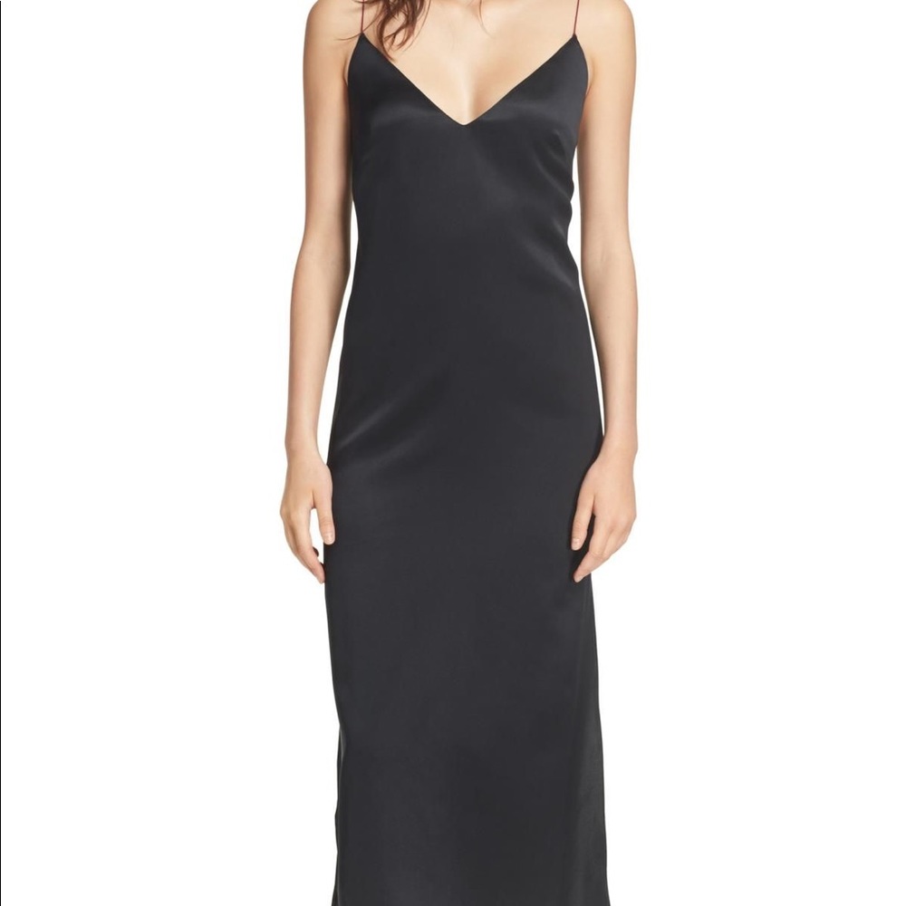 Black maxi silk dress